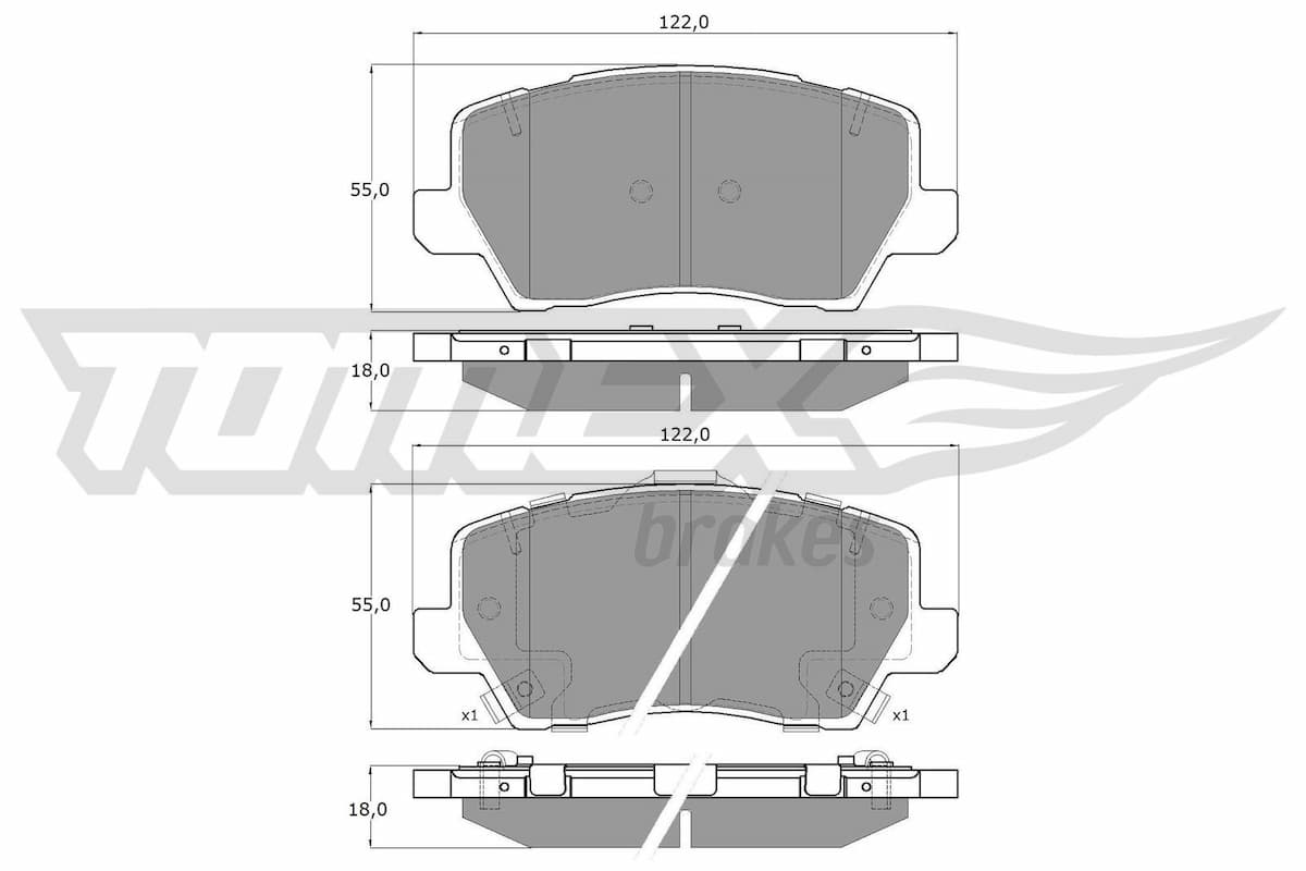 Bremžu uzliku kompl., Disku bremzes TOMEX Brakes TX 19-75 1