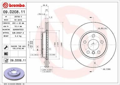 Bremžu diski BREMBO 09.D208.11 1