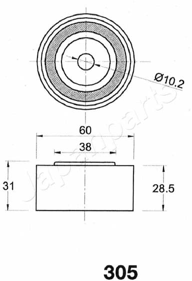 Siksnas spriegotājs, Zobsiksna JAPANPARTS BE-305 2