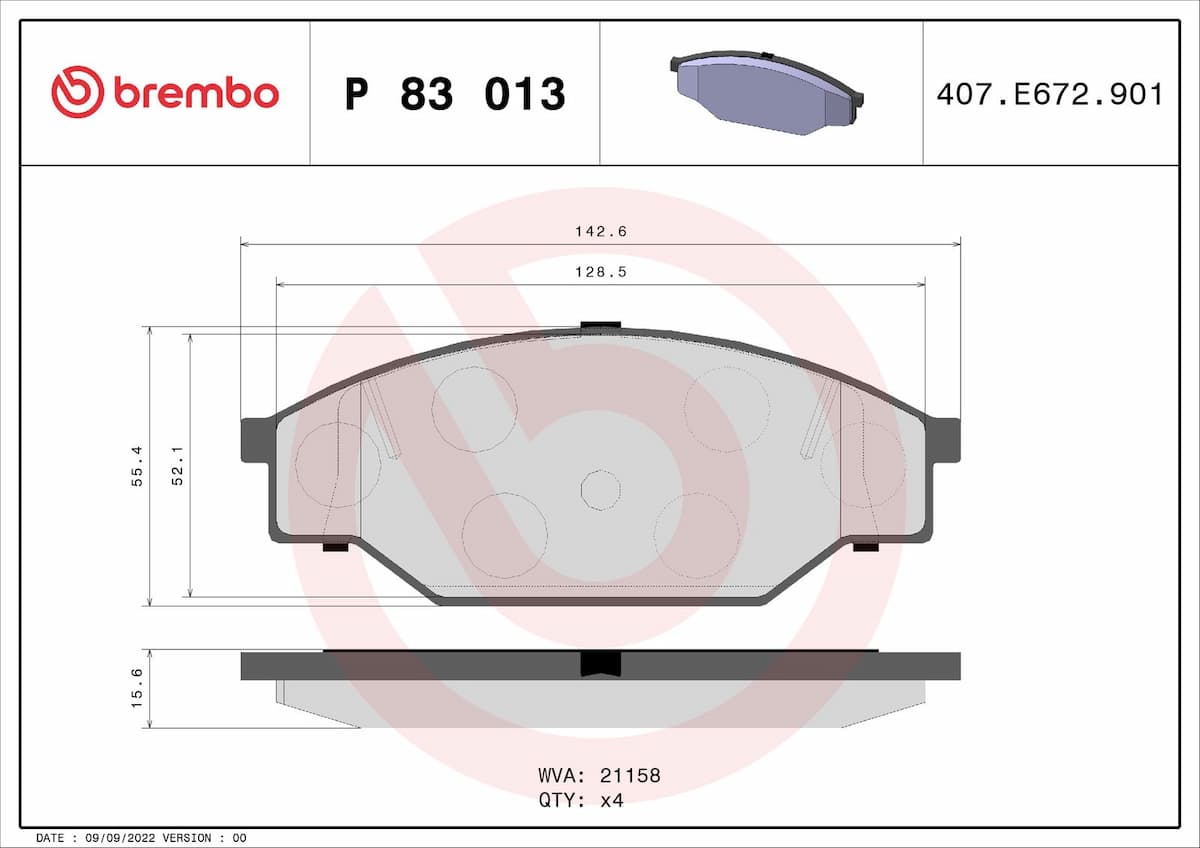 Bremžu uzliku kompl., Disku bremzes BREMBO P 83 013 1