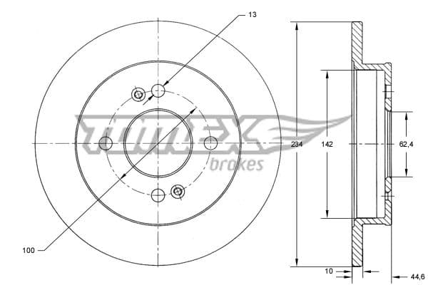 Bremžu diski TOMEX Brakes TX 73-38 1