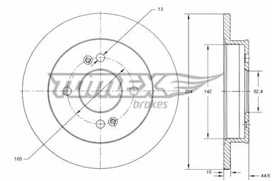 Bremžu diski TOMEX Brakes TX 73-38 1