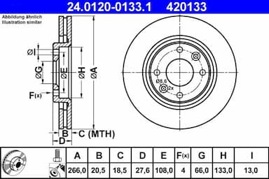 Bremžu diski ATE 24.0120-0133.1 1