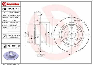 Bremžu diski BREMBO 08.B271.11 1