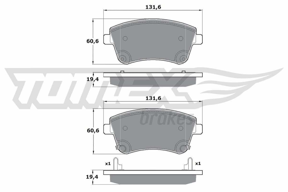 Bremžu uzliku kompl., Disku bremzes TOMEX Brakes TX 16-53 1