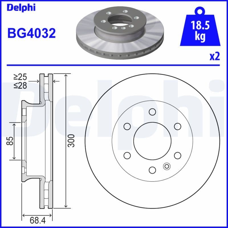 Bremžu diski DELPHI BG4032 1