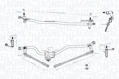 Stiklu tīrītāja sviru un stiepņu sistēma MAGNETI MARELLI 085570750010 1