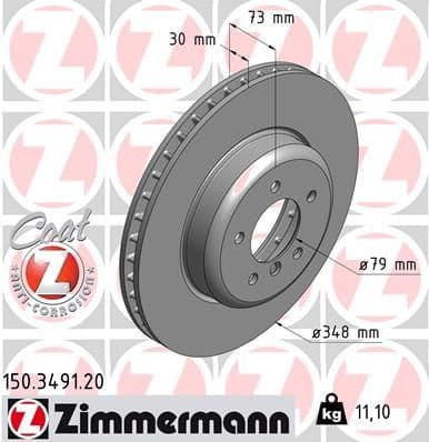 Bremžu diski ZIMMERMANN 150.3491.20 1