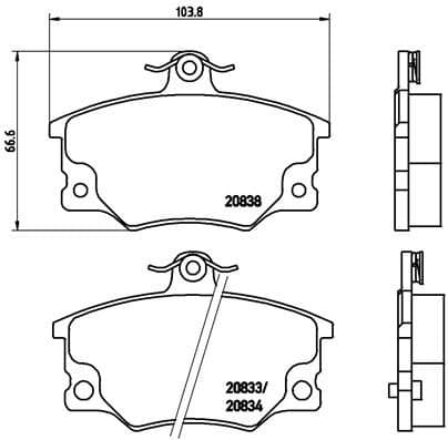 Bremžu uzliku kompl., Disku bremzes BREMBO P 23 017 1