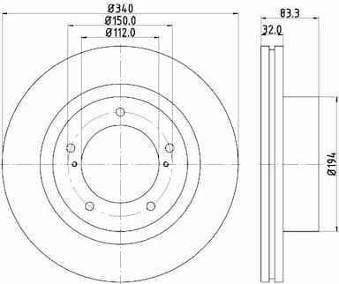 Bremžu diski HELLA 8DD 355 116-551 4