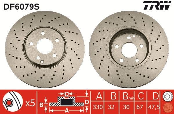 Bremžu diski TRW DF6079S 1