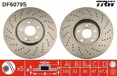Bremžu diski TRW DF6079S 1