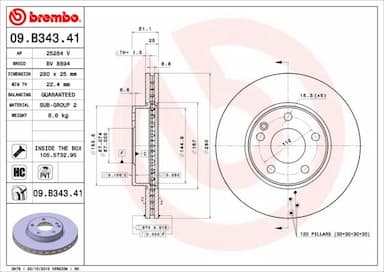 Bremžu diski BREMBO 09.B343.41 1