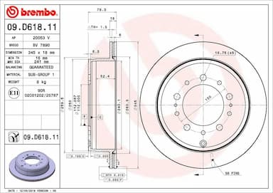 Bremžu diski BREMBO 09.D618.11 1