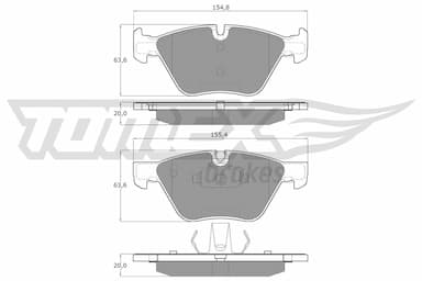 Bremžu uzliku kompl., Disku bremzes TOMEX Brakes TX 15-09 1