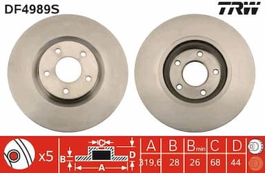 Bremžu diski TRW DF4989S 1