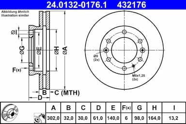 Bremžu diski ATE 24.0132-0176.1 1