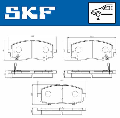 Bremžu uzliku kompl., Disku bremzes SKF VKBP 80567 A 2