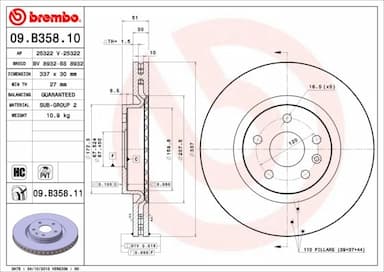 Bremžu diski BREMBO 09.B358.11 1