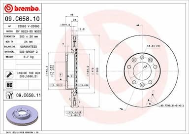 Bremžu diski BREMBO 09.C658.11 1