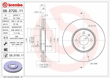 Bremžu diski BREMBO 09.D720.11 1