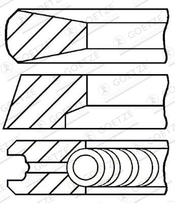 Virzuļa gredzenu komplekts GOETZE ENGINE 08-854700-00 1