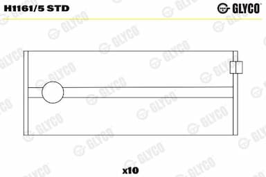 Kloķvārpstas gultnis GLYCO H1161/5 STD 1