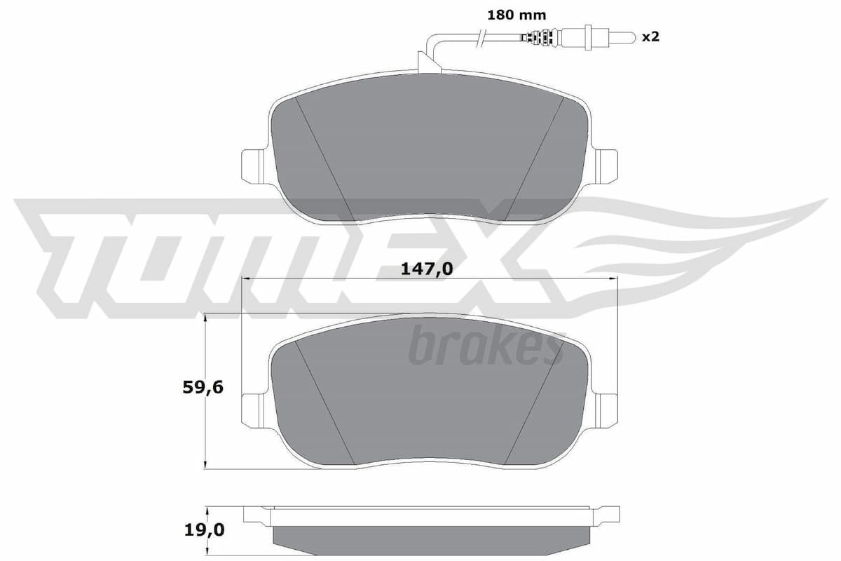 Bremžu uzliku kompl., Disku bremzes TOMEX Brakes TX 13-34 1