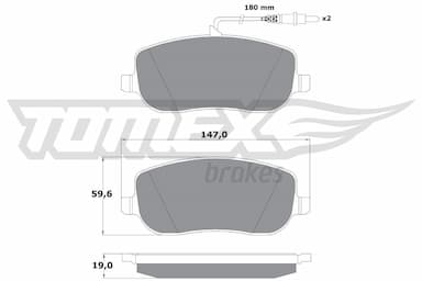 Bremžu uzliku kompl., Disku bremzes TOMEX Brakes TX 13-34 1