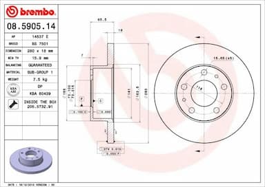 Bremžu diski BREMBO 08.5905.14 1