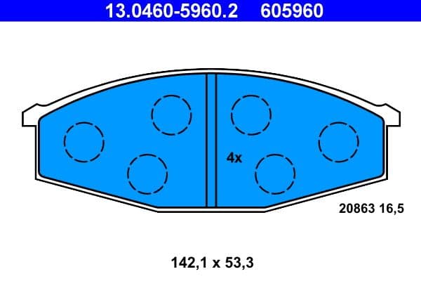 Bremžu uzliku kompl., Disku bremzes ATE 13.0460-5960.2 1