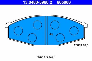 Bremžu uzliku kompl., Disku bremzes ATE 13.0460-5960.2 1