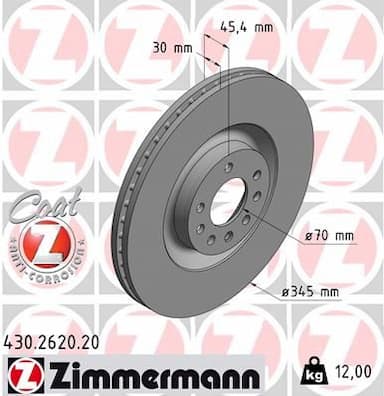 Bremžu diski ZIMMERMANN 430.2620.20 1