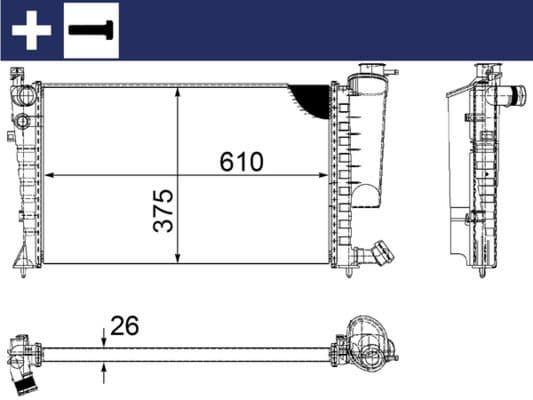 Radiators, Motora dzesēšanas sistēma MAHLE CR 2206 000S 1