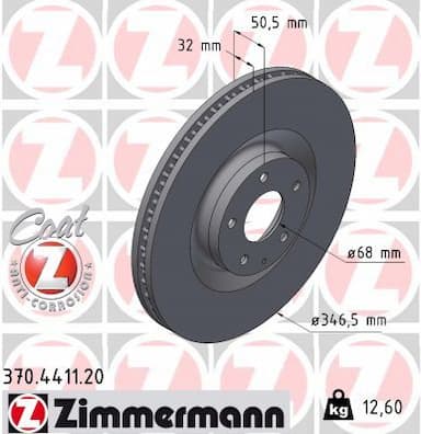 Bremžu diski ZIMMERMANN 370.4411.20 1