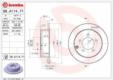 Bremžu diski BREMBO 08.A114.71 1