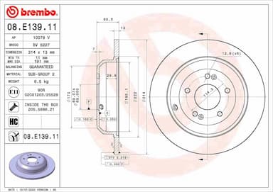 Bremžu diski BREMBO 08.E139.11 1