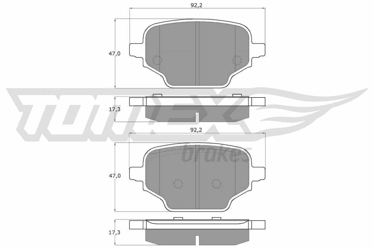 Bremžu uzliku kompl., Disku bremzes TOMEX Brakes TX 19-92 1