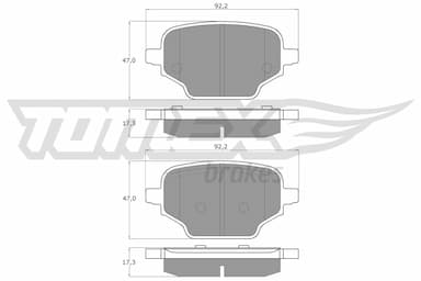 Bremžu uzliku kompl., Disku bremzes TOMEX Brakes TX 19-92 1