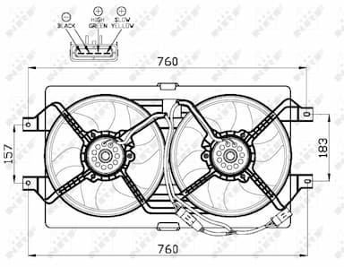 Ventilators, Motora dzesēšanas sistēma NRF 47502 3