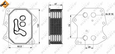 Eļļas radiators, Motoreļļa NRF 31754 5