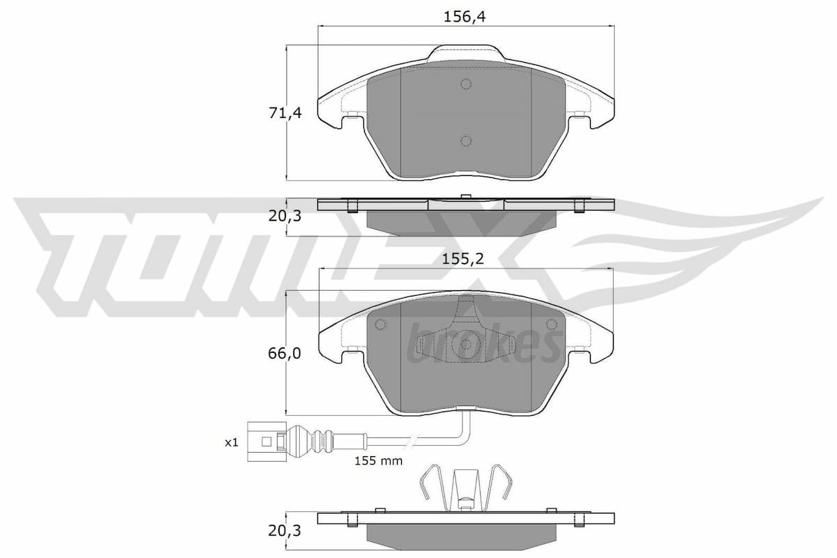 Bremžu uzliku kompl., Disku bremzes TOMEX Brakes TX 13-11 1