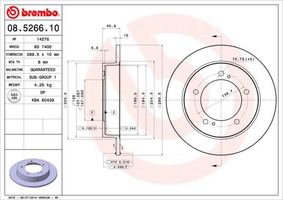 Bremžu diski BREMBO 08.5266.10 1