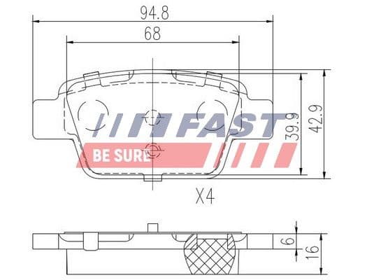 Bremžu uzliku kompl., Disku bremzes FAST FT29115 1