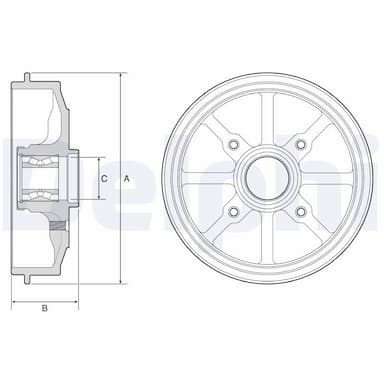 Bremžu trumulis DELPHI BFR484 1