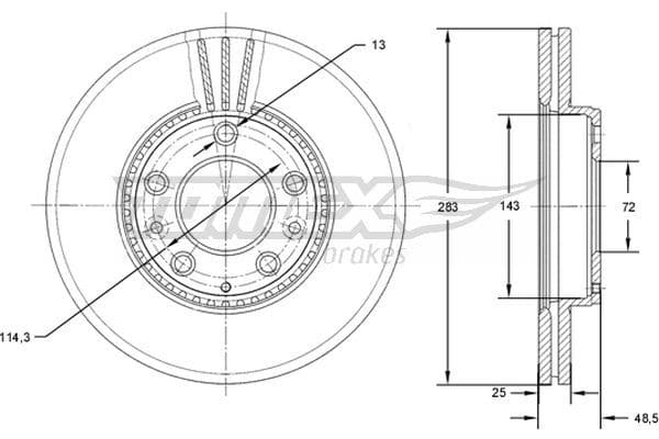 Bremžu diski TOMEX Brakes TX 71-41 1