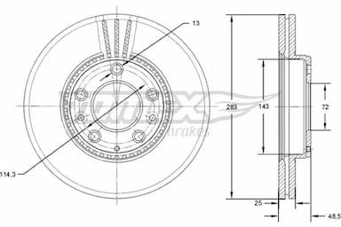 Bremžu diski TOMEX Brakes TX 71-41 1