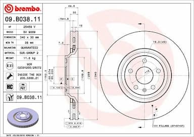 Bremžu diski BREMBO 09.B038.11 1