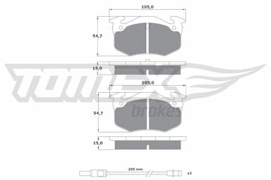 Bremžu uzliku kompl., Disku bremzes TOMEX Brakes TX 10-512 1