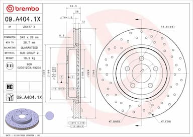 Bremžu diski BREMBO 09.A404.1X 1